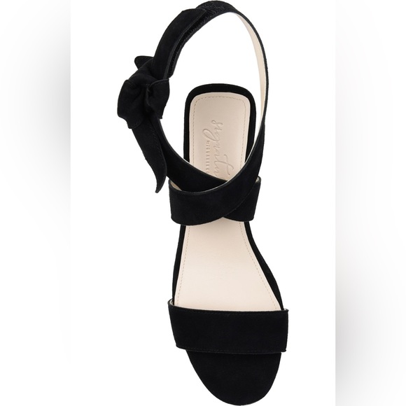NWOT Signature by Journee Collection Hether Black Suedes Sandal Size 9 - Picture 5 of 11